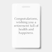 ナースの退職ギフト写真（メッセージ付） バッジ (裏面)