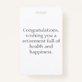 ナースの退職ギフト写真（メッセージ付） バッジ (裏面)