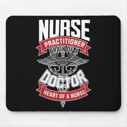 ナースの開業医 – 医師の脳，ハート マウスパッド (正面)