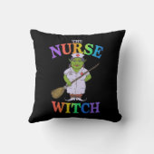 ナースの魔女不気味ハロウィーンの恐怖の物語 クッション (裏面)