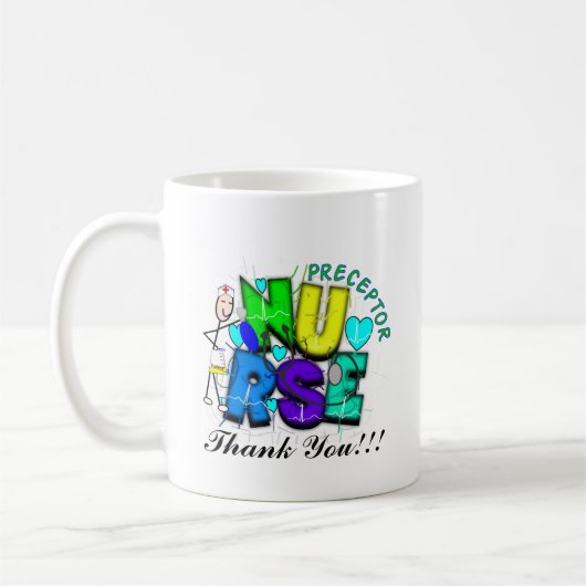 ナースのPreceptorは""ギフト感謝していしています コーヒーマグカップ (左)