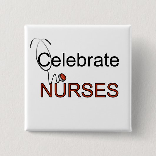 ナースのTシャツおよびギフトを祝って下さい 缶バッジ (正面)