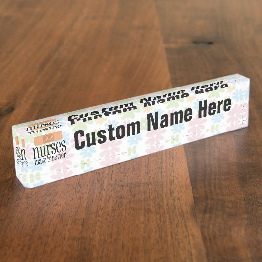 ナースはそれをよりよく、かわいいナースの包帯させます デスクネームプレート (側面)