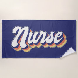 ナースはっきりしたレトロブルービーチタオル ビーチタオル
