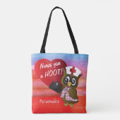 ナースはやじり声を与えます! フクロウのナース トートバッグ (裏面)