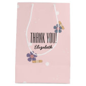 ナースはエンジェル実在ズ可愛いテディベア名前をカスタムする ミディアムペーパーバッグ (裏面)