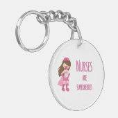 ナースはスーパーヒーロー名前をカスタムする キーホルダー (正面左)