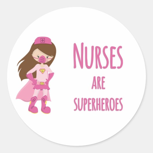 ナースはスーパーヒーロー ラウンドシール (正面)