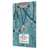 ナースはティール(緑がかった色)パターンクリップボードでごしごし洗います クリップボード (左)