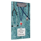 ナースはティール(緑がかった色)パターンクリップボードでごしごし洗います クリップボード (右)