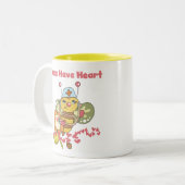 ナースはハートのマグを持っています ツートーンマグカップ (正面左)