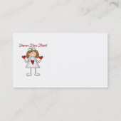 ナースはハートのTシャツおよびギフトを持っています 名刺 (裏面)