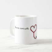ナースはハート-ナースのギフト-と個人化なります気になります コーヒーマグカップ (正面左)