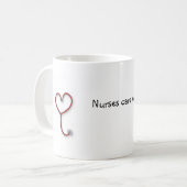 ナースはハート-ナースのギフト-と個人化なります気になります コーヒーマグカップ (正面左)