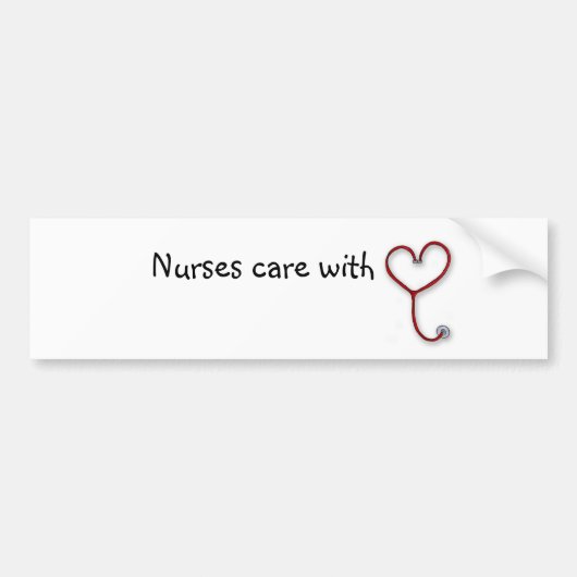 ナースはハート-ナースのギフト-と個人化なります気になります バンパーステッカー (正面)