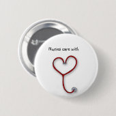 ナースはハート-ナースのギフト-と個人化なります気になります 缶バッジ (正面&裏面)