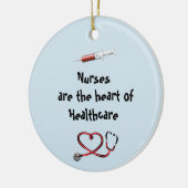 ナースはヘルスケアのオーナメントのハートです セラミックオーナメント (左)