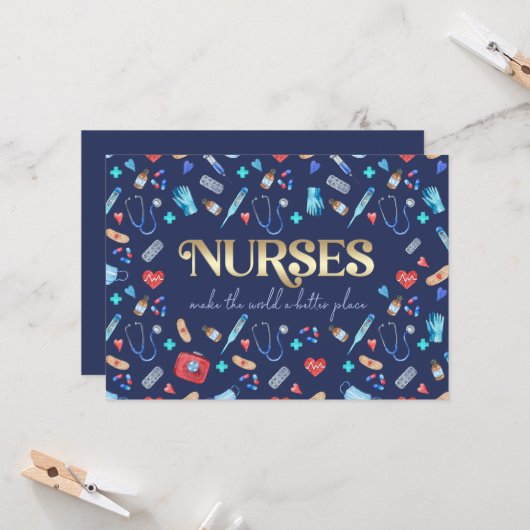 ナースは世界をより良い場所にするカスタムためのカード カード (正面/裏面インサイチュ)