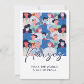 ナースは世界をより良い場所にするフラットカード サンキューカード (正面)