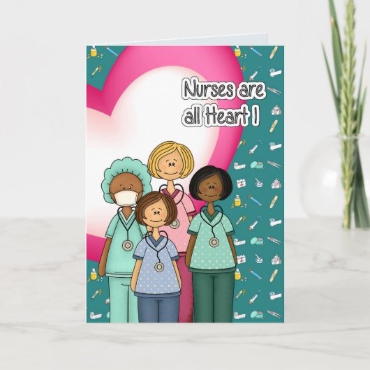 ナースは全てのハートカスタム カード (正面)