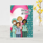 ナースは全てのハートカスタム カード (黄色い花)