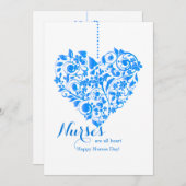 ナースは全ハートブルーナースデイカード (正面/裏面)