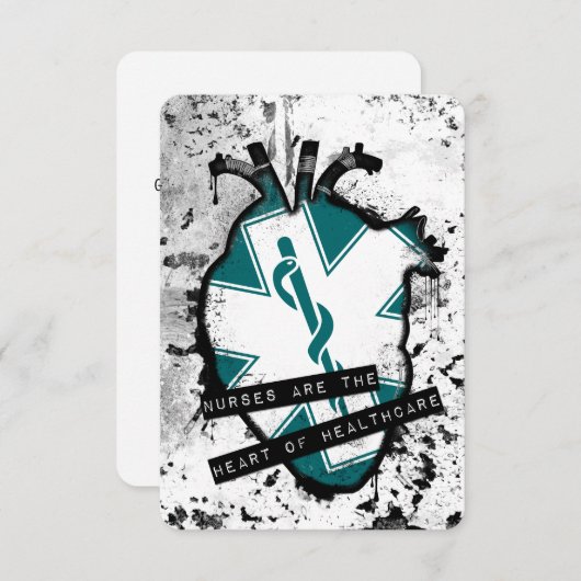 ナースは医療の解剖学的ハートである 招待状 (正面/裏面)