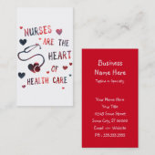 ナースは医療《写真》ぼけ味のハート 名刺 (正面/裏面)