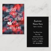 ナースは医療《写真》ぼけ味のハート 名刺 (正面/裏面)