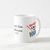 ナースは名前とタイトル/度でショットを呼び出す コーヒーマグカップ (正面右)