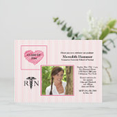 ナースは大きなハート写真卒業招待状 招待状 (スタンド正面)