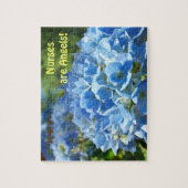 ナースは天使です! ギフトのアジサイの花のパズル ジグソーパズル (縦)