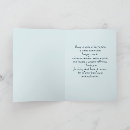 ナースは実在地上の天使である。かわいいテディベア サンキューカード (内部)