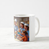 ナースは希望を醸造し、医師はマ気にグを注ぐ コーヒーマグカップ (正面右)