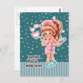 ナースは愛でそれをする。かわいいナース ポストカード (正面/裏面)