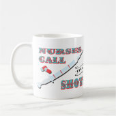 ナースは打撃のマグを呼びます コーヒーマグカップ (左)