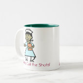 ナースは打撃のマグを呼びます! ツートーンマグカップ (正面左)