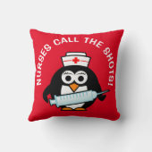 ナースは打撃をおもしろいなペンギンの装飾用クッションと呼びます クッション (裏面)