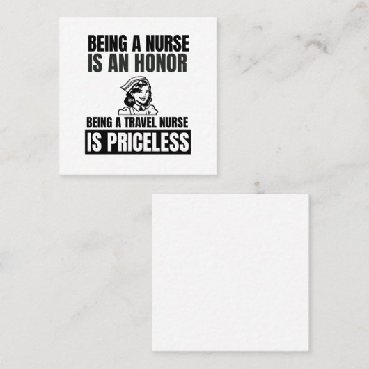 ナースは旅行ナース スクエア名刺 (正面/裏面)