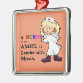 ナースは楽な靴を履いた天使だ メタルオーナメント (左)