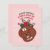 ナースは毎日の猫用の幼児を注文する シーズンカード (正面/裏面)