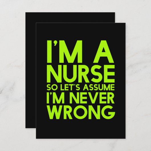 ナースは決して健康おもしろいに悪い贈り物をしない サンキューカード (正面/裏面)