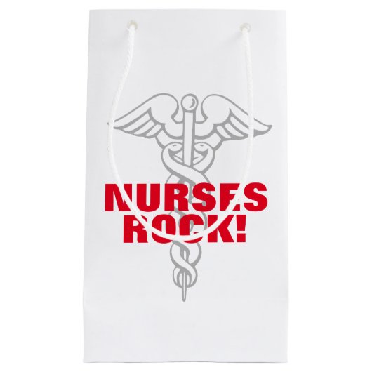 ナースは看護週のパーティの記念品のためのギフトバッグを揺すります スモールペーパーバッグ (正面)