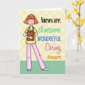 ナースは素晴らしいです-ナース日カード カード (黄色い花)