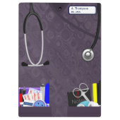 ナースは紫色パターンクリップボードでごしごし洗います クリップボード (裏面)