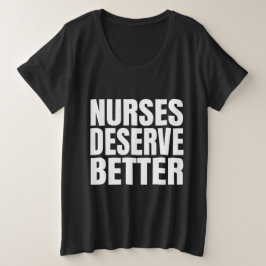 ナースは良い値 プラスサイズTシャツ