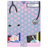 ナースは花模様でごしごし洗います クリップボード (裏面)