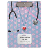 ナースは花模様でごしごし洗います クリップボード (正面)