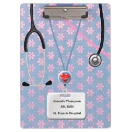 ナースは花模様でごしごし洗います クリップボード