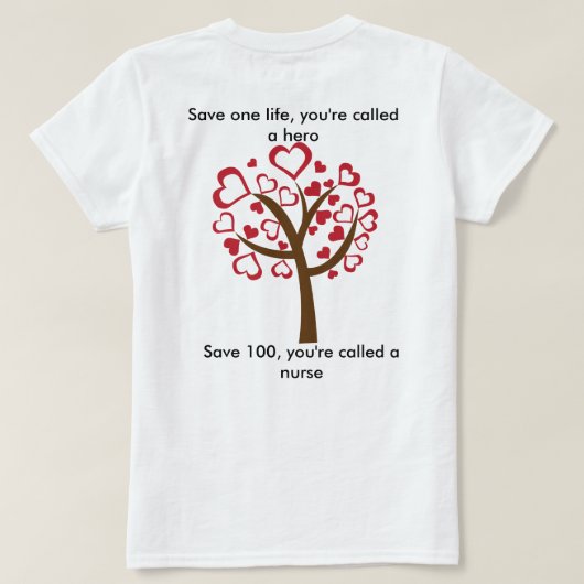 ナースは英雄ですも Tシャツ (デザイン裏面)